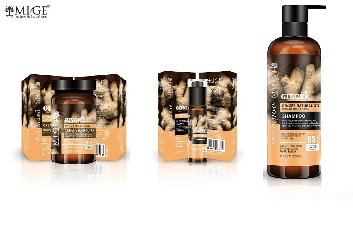 پک شامپو،ماسک مو و روغن زنجبیل میگ بدون سولفات رفع چربی مو