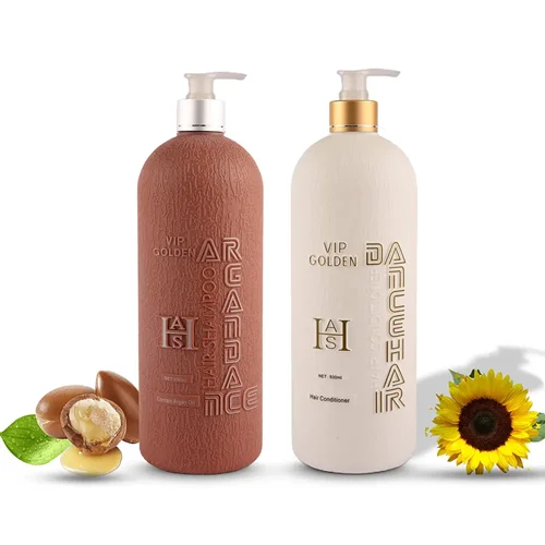 شامپو و ماسک مو بدون سولفات برند دنس هیر مدل VIP GOLDEN حجم ۲۰۰۰ میلی لیتر