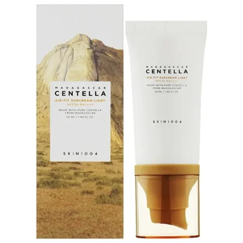 کرم ضد آفتاب سنتلا ماداگاسکار مدل ایر فیت اسکین 1004 SKIN1004 Madagascar Centella Air-fit Suncream Light