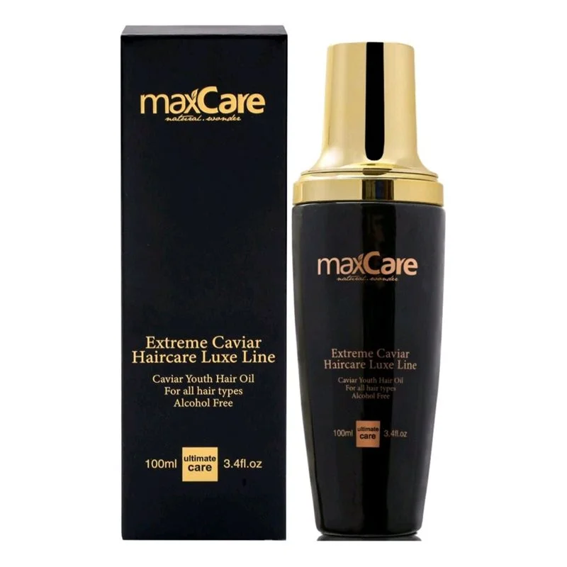 روغن موی جوان کننده خاویار برند مکس کر Maxcare Caviar Youth Hair Oil حجم 100میلی لیتر